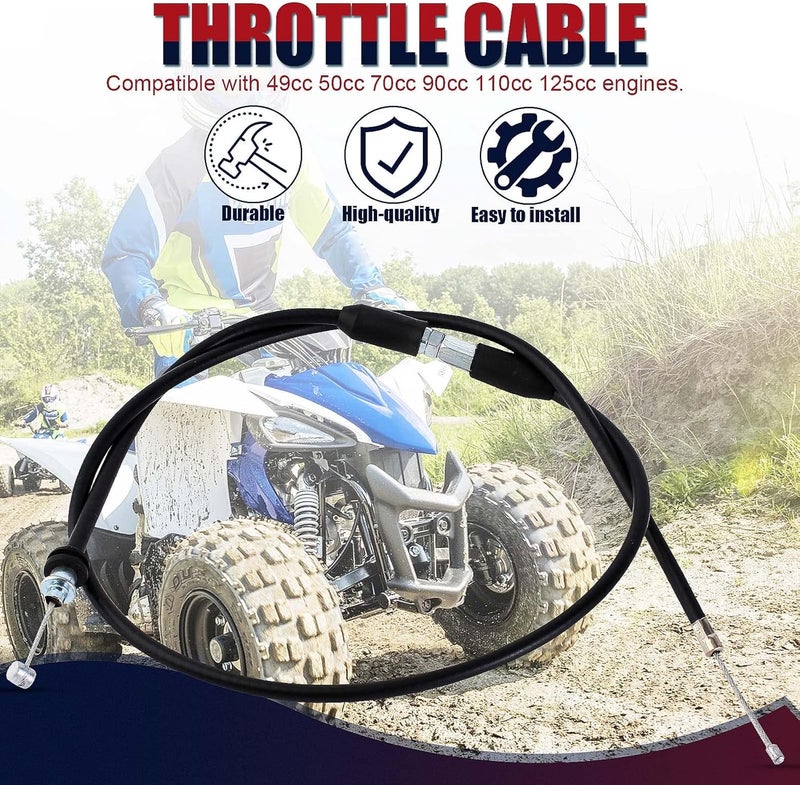 QAZAKY 31inch Throttle Cable Line for 49cc 50cc 70cc 90cc 110cc 125cc Kids ATV Quad 4 Wheeler Mini Pit Dirt Bike TaoTao Kazuma Buyang Coolsport Roketa Sunl Baja Kymco - Image 3